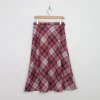 Vintage Aline Midi Check Wool Skirt S