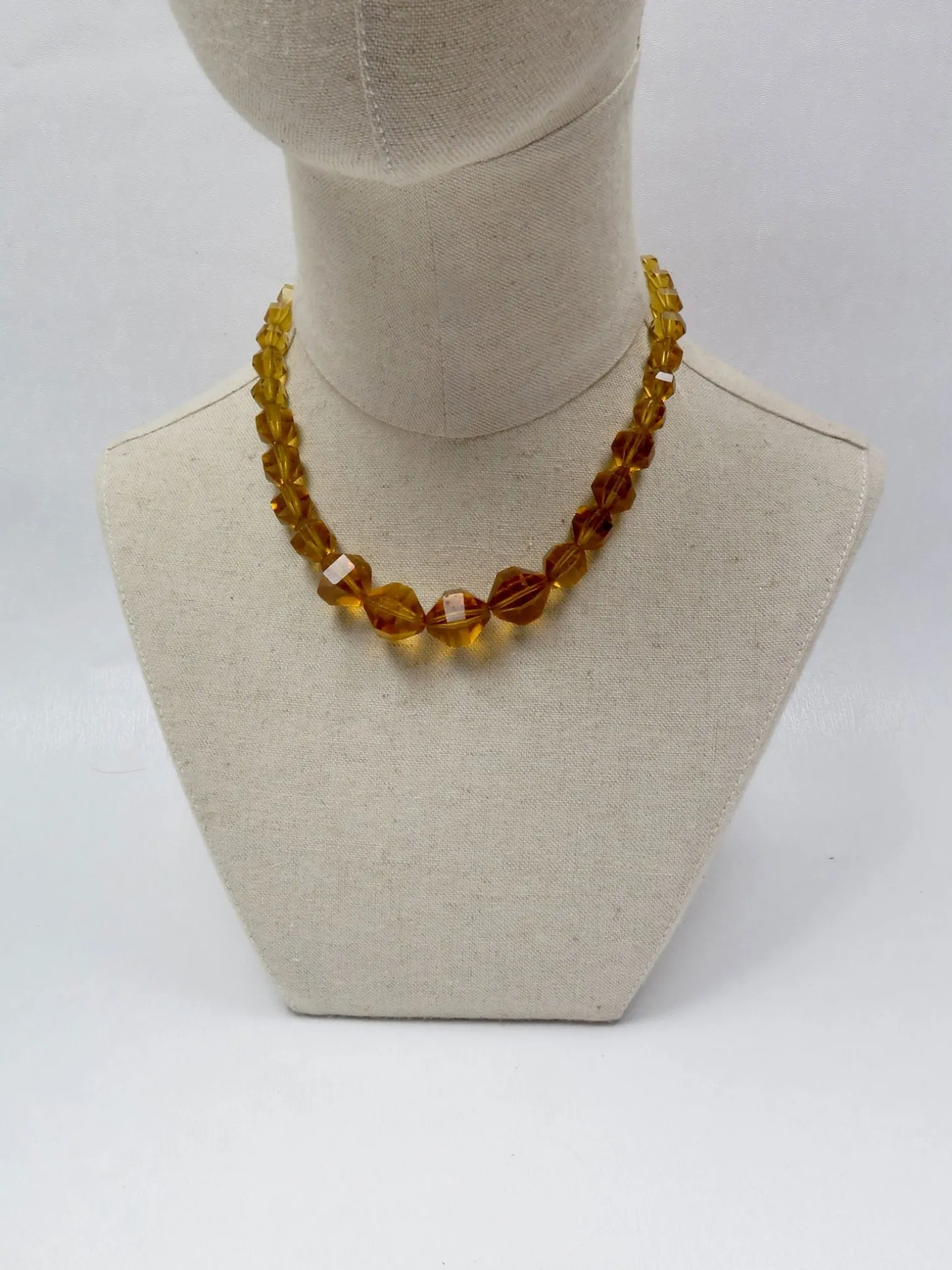 Vintage Amber Glass Czech Graduated Necklace