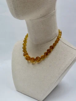 Vintage Amber Glass Czech Graduated Necklace