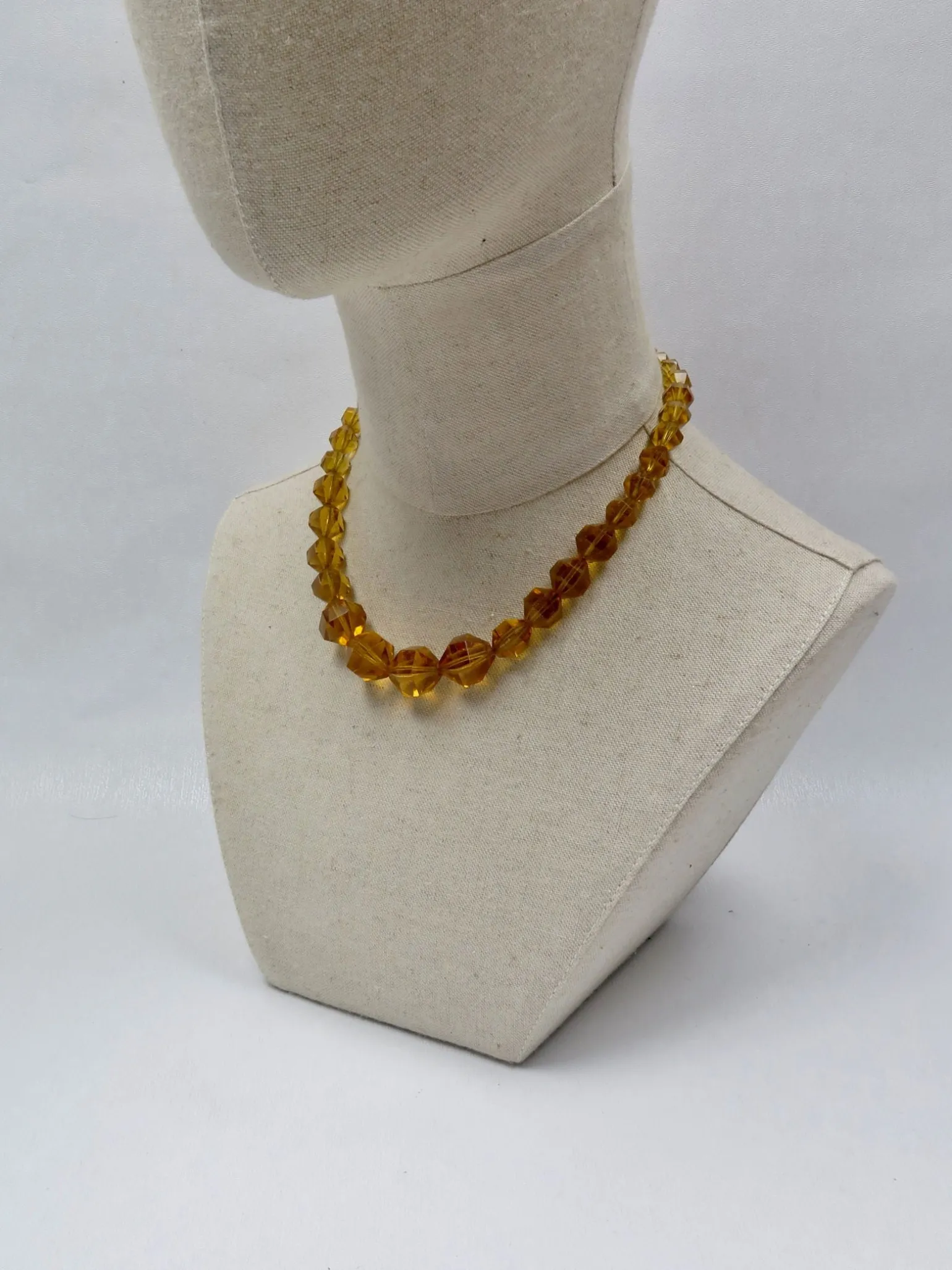 Vintage Amber Glass Czech Graduated Necklace