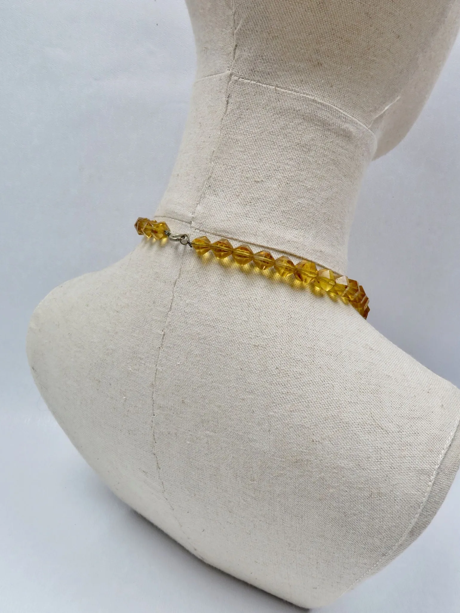Vintage Amber Glass Czech Graduated Necklace