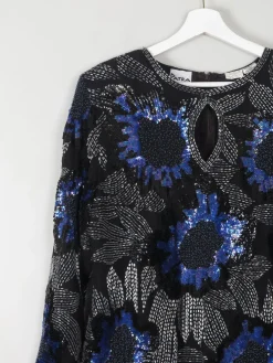Vintage Beaded Silk Top M