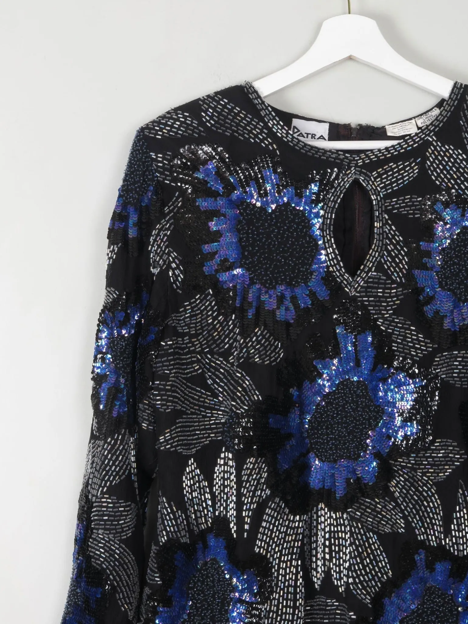 Vintage Beaded Silk Top M