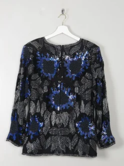 Vintage Beaded Silk Top M