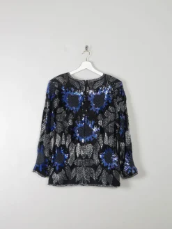 Vintage Beaded Silk Top M