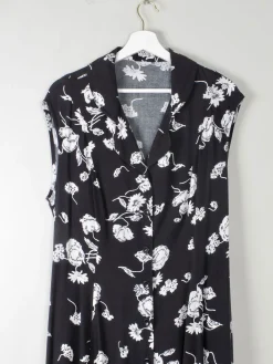 Vintage Black & White Floral Dress