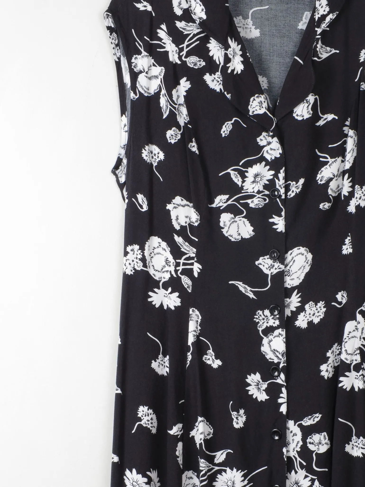 Vintage Black & White Floral Dress