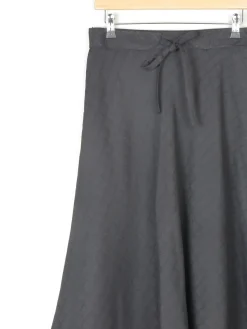 Vintage Black Bias Cut Knee Length Skirt With Belt 30"W 10