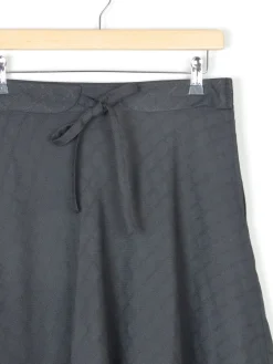 Vintage Black Bias Cut Knee Length Skirt With Belt 30