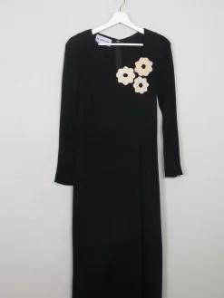 Vintage Black Crepe Richard Lewis Dress S/M