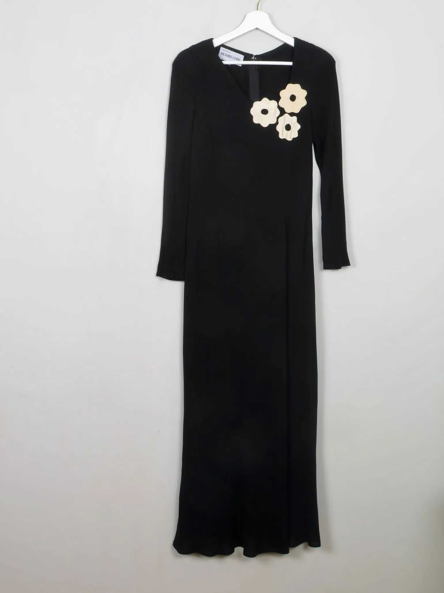 Vintage Black Crepe Richard Lewis Dress S/M