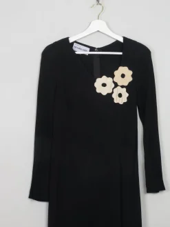Vintage Black Crepe Richard Lewis Dress S/M