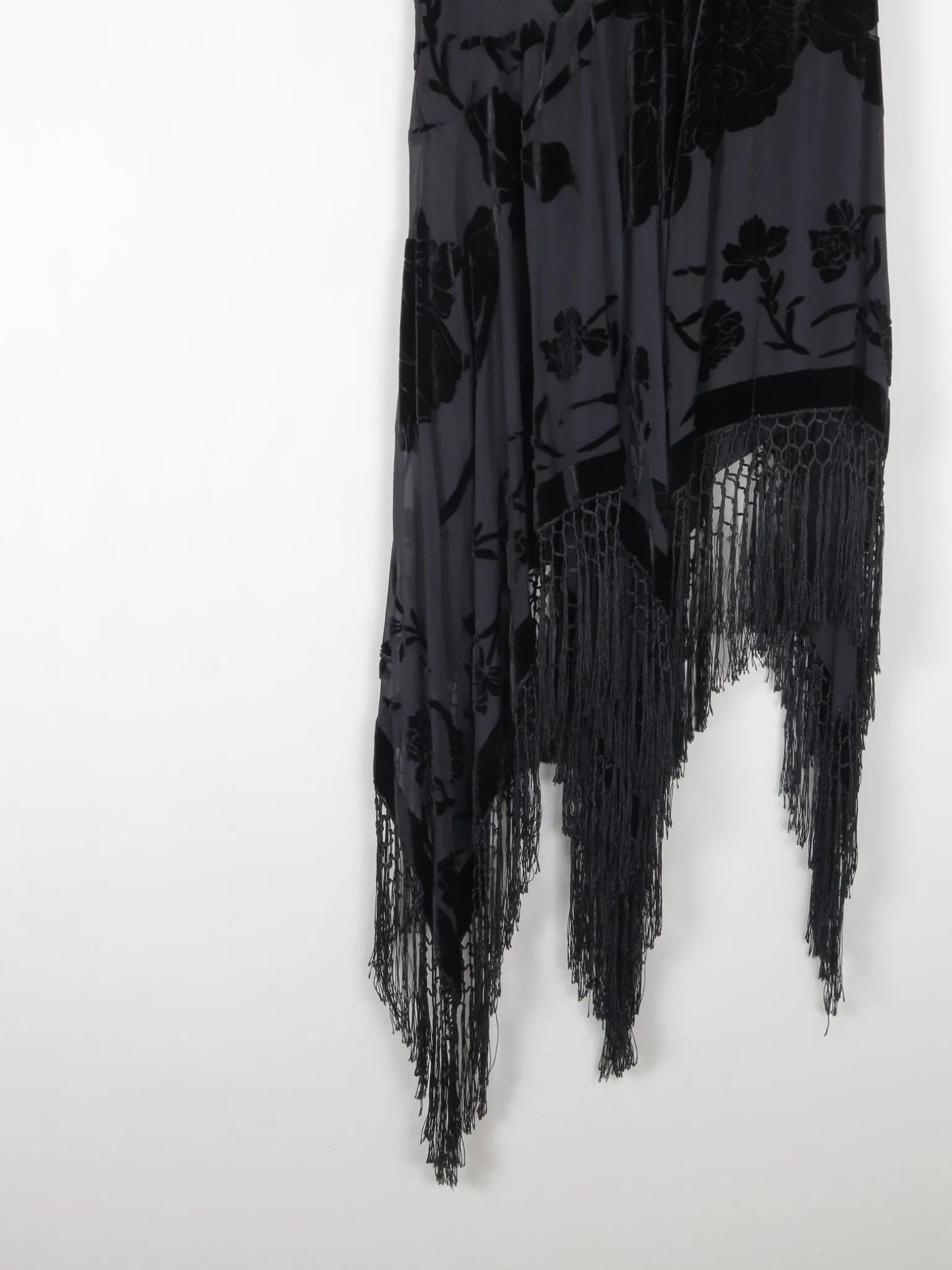 Vintage Black Devore Pearse Fionda Skirt S/M