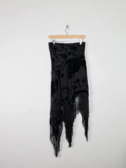 Vintage Black Devore Pearse Fionda Skirt S/M