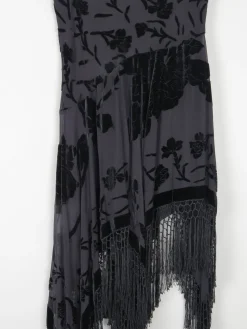 Vintage Black Devore Pearse Fionda Skirt S/M