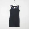 Vintage Black Fitted 1980s Bejewelled Fitted Mini Dress S