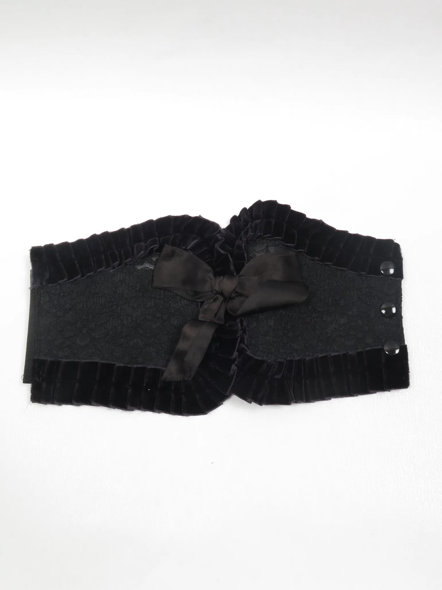 Vintage Black Lace Waspie Belt S