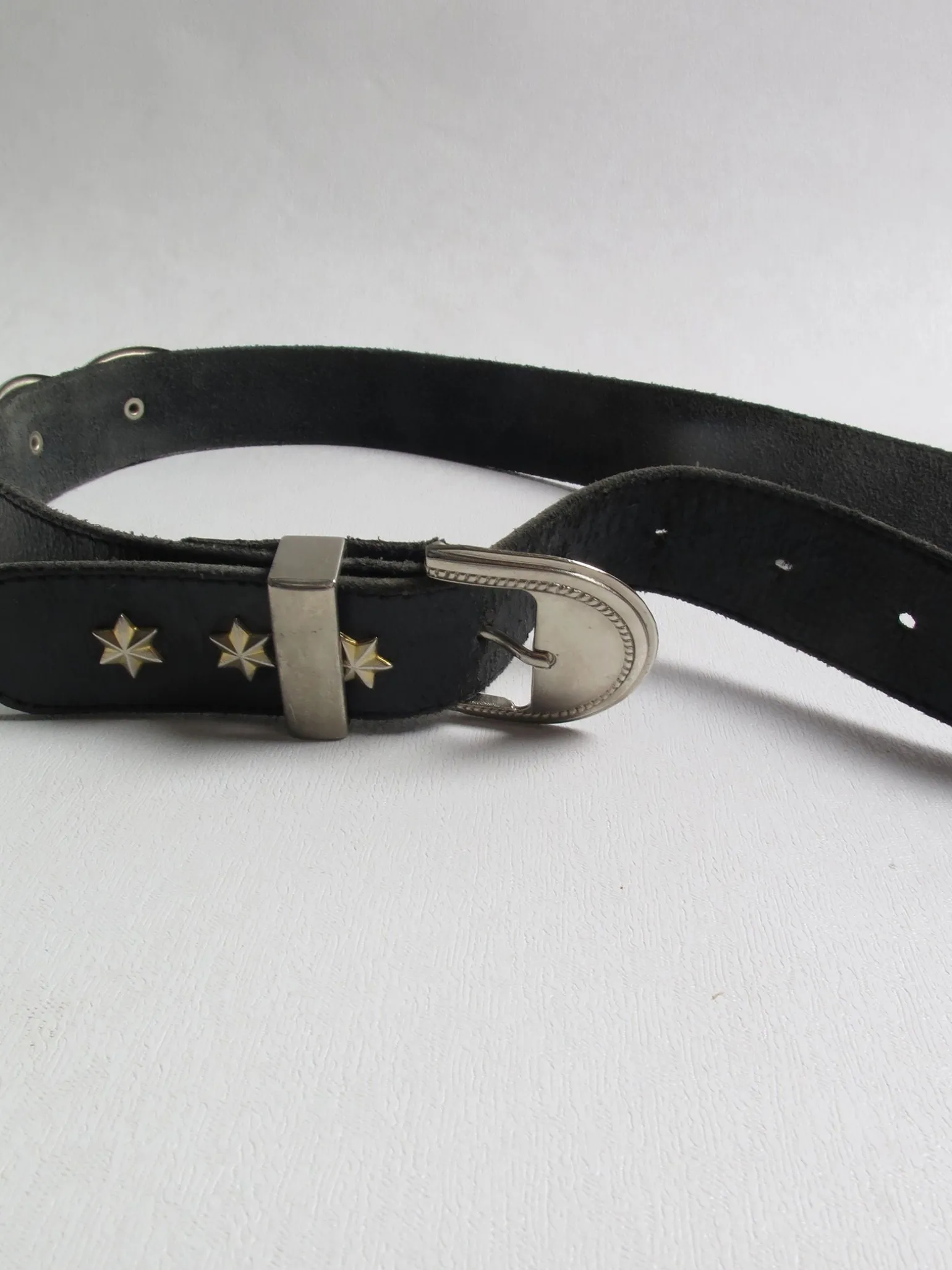 Vintage Black Leather Belt XS/S