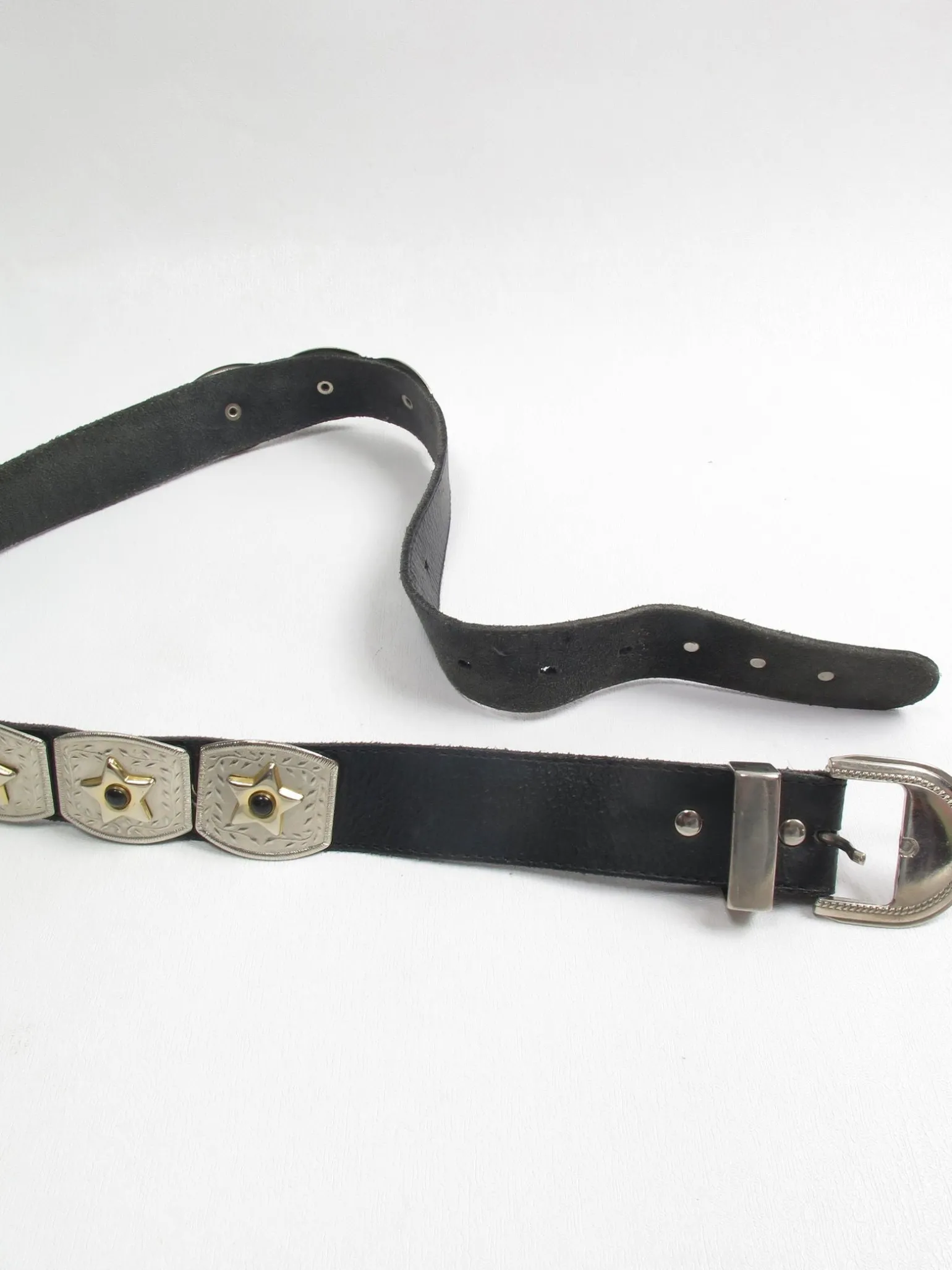 Vintage Black Leather Belt XS/S