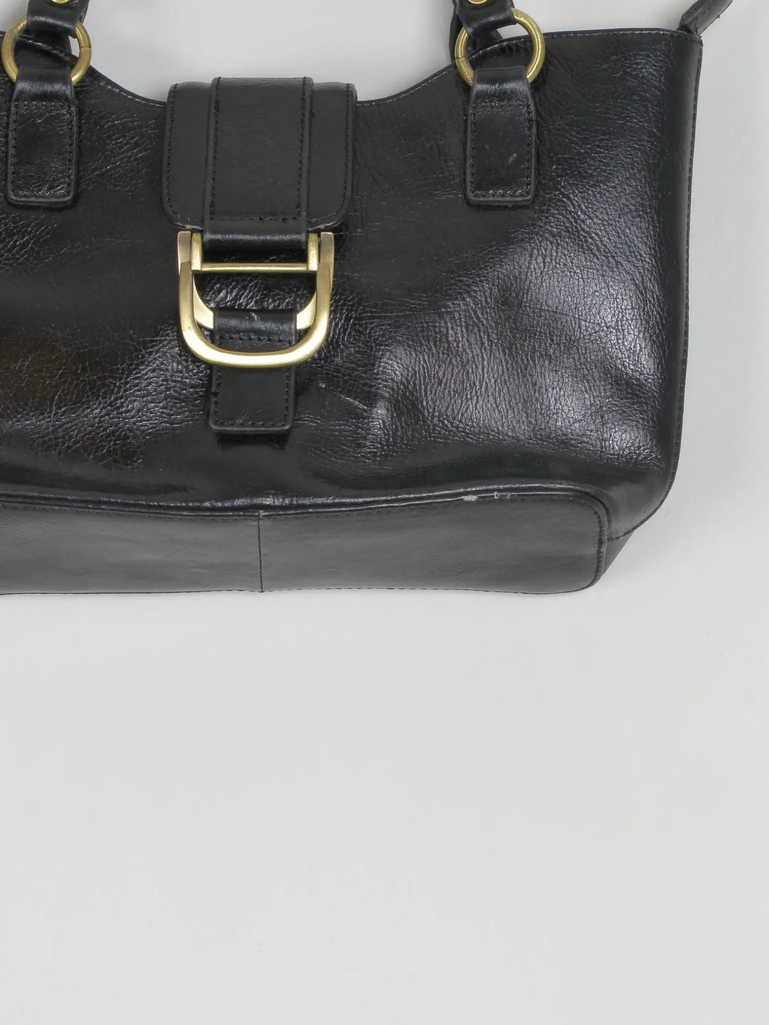 Vintage Black Leather Handbag