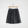 Vintage Black Leather Skater Mini Skirt 26"/6/8