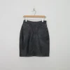 Vintage Black Leather Skirt S 27" W