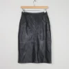 Vintage Black Leather Skirt 26" 6/8 XS