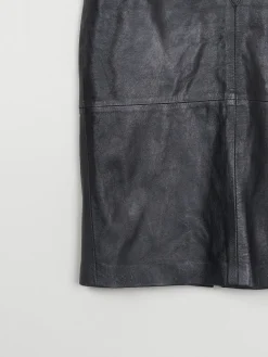Vintage Black Leather Skirt 26