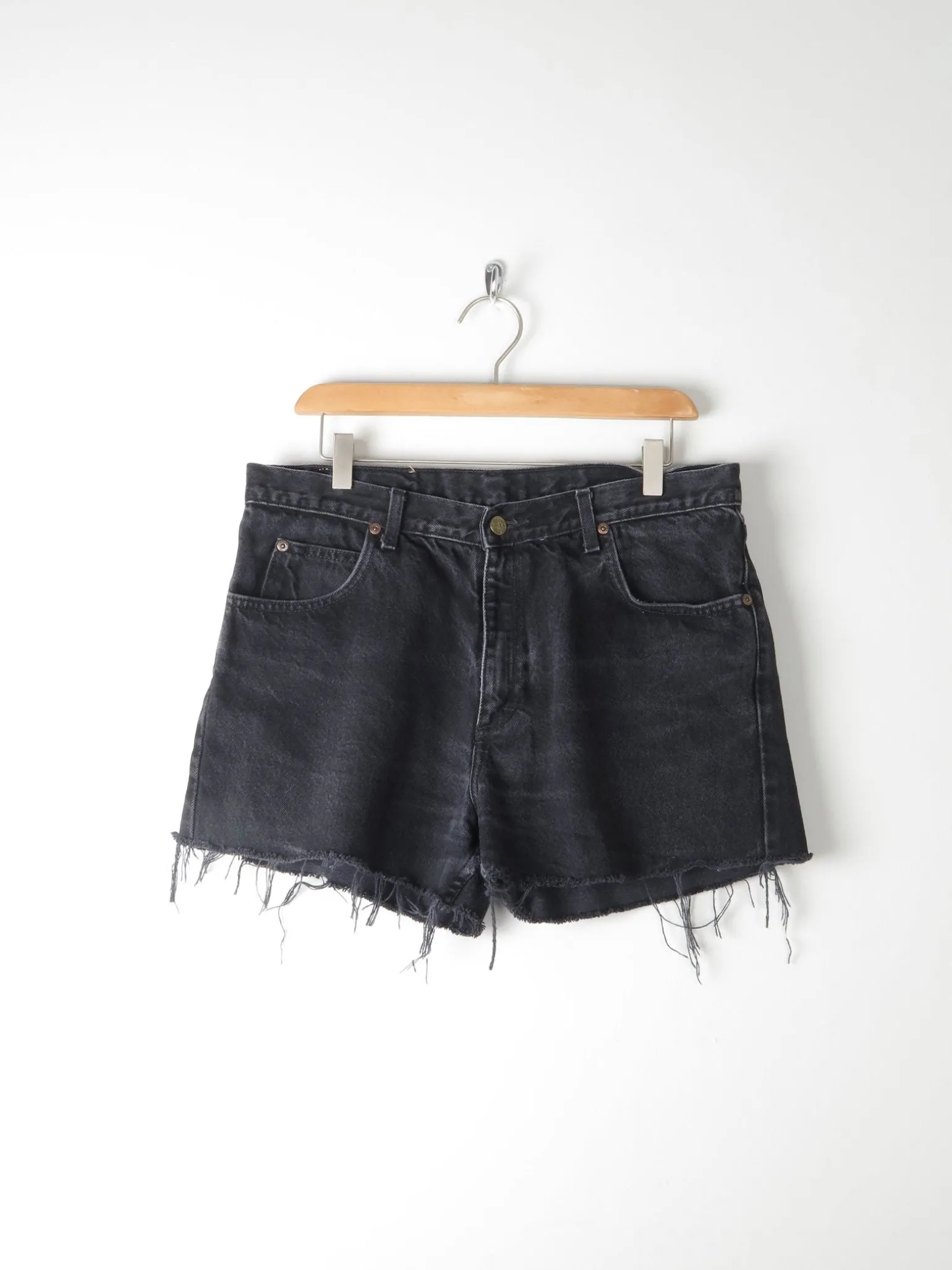Vintage Black Lee Denim Shorts 32"