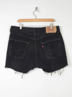 Vintage Black Levis Denim Shorts 36