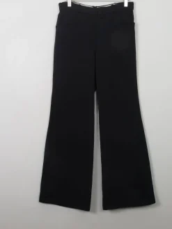 Vintage Black 1970s Flared Trousers 27"W XS