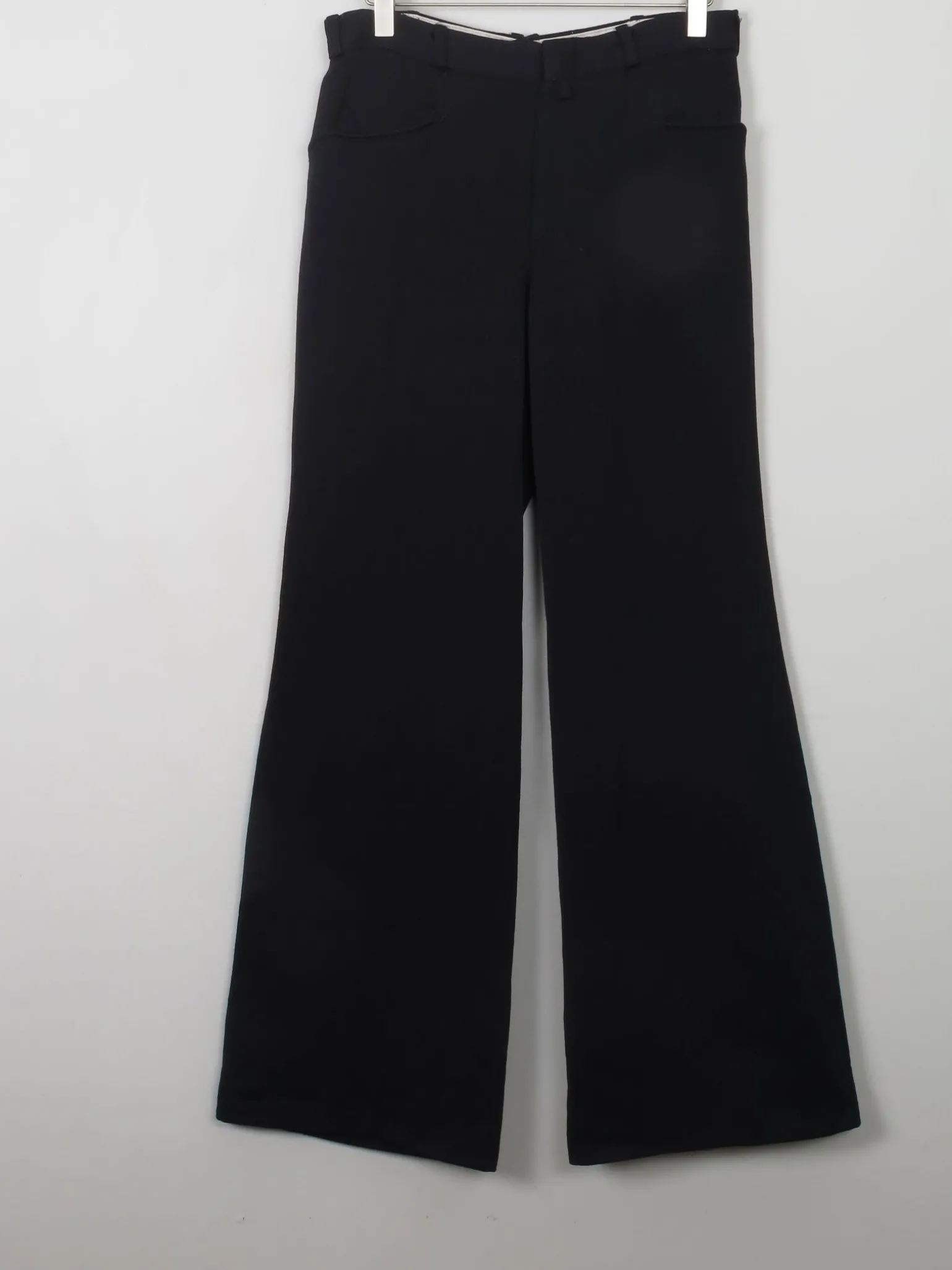 Vintage Black 1970s Flared Trousers 27"W XS
