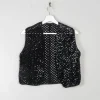 Vintage Black Sequin & Crochet Waistcoat S/M