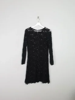 Vintage Black Short Lace Vintage  Dress S