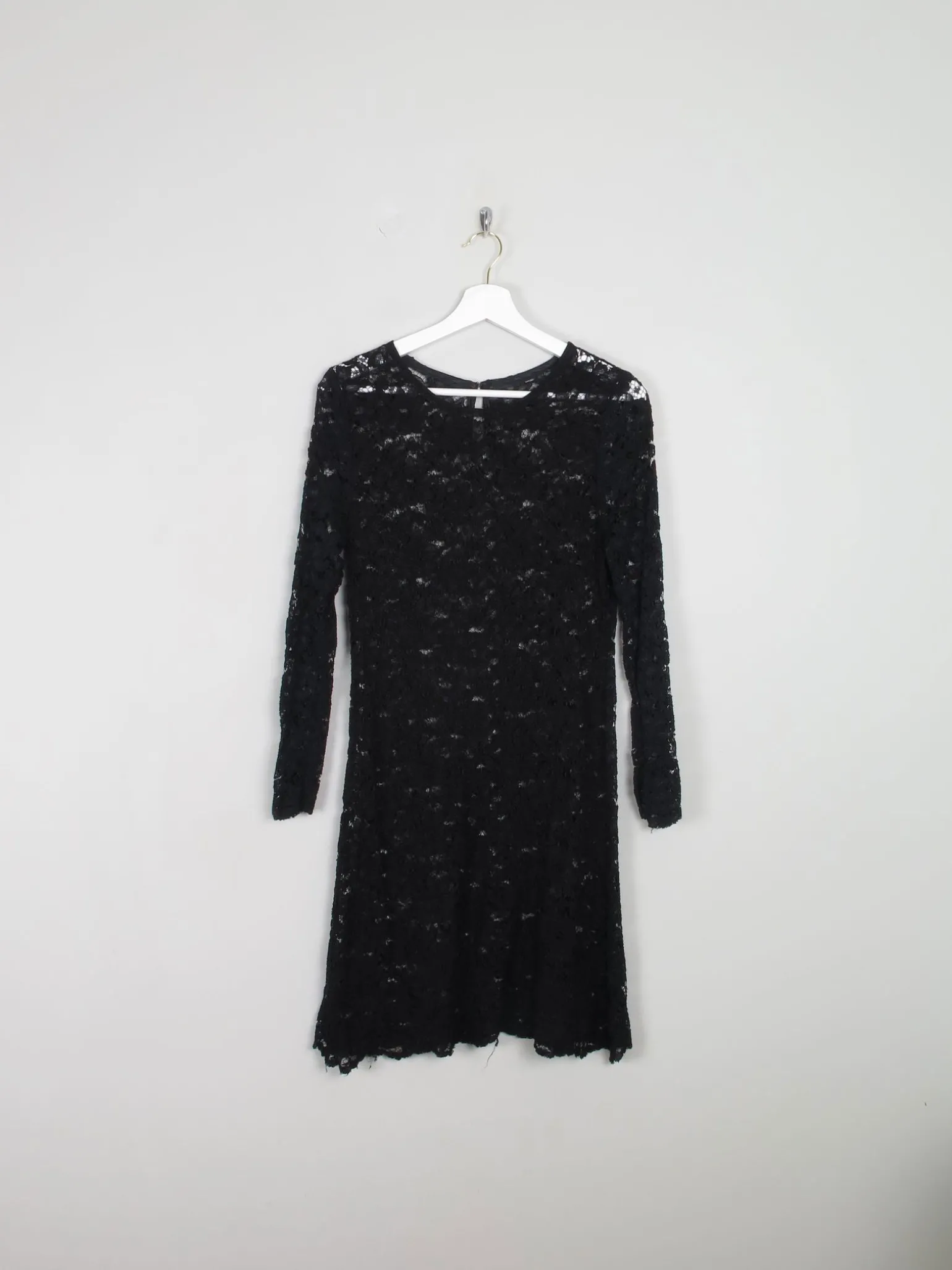Vintage Black Short Lace Vintage  Dress S