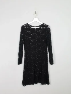 Vintage Black Short Lace Vintage  Dress S