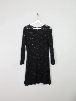 Vintage Black Short Lace Vintage  Dress S