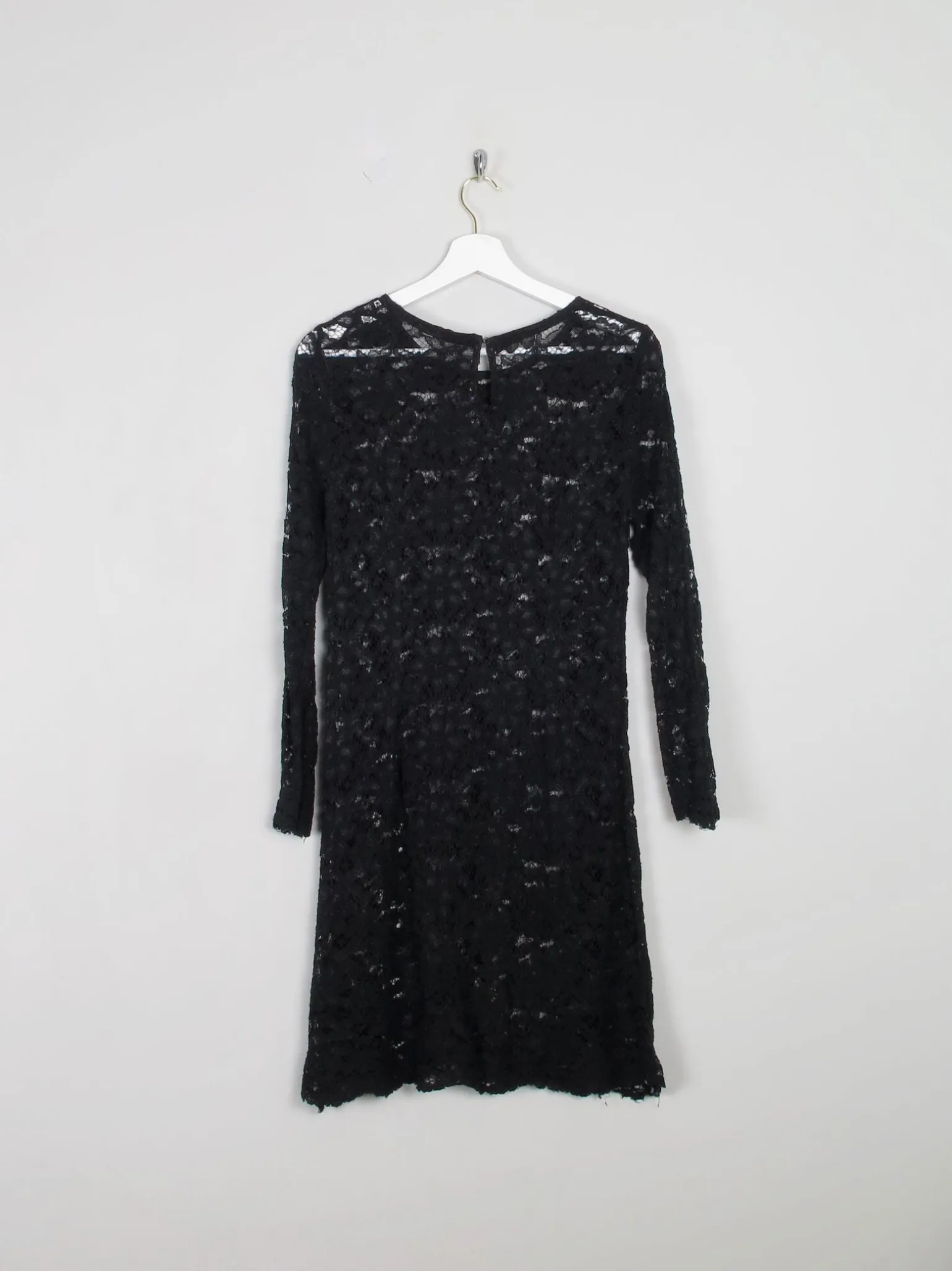 Vintage Black Short Lace Vintage  Dress S