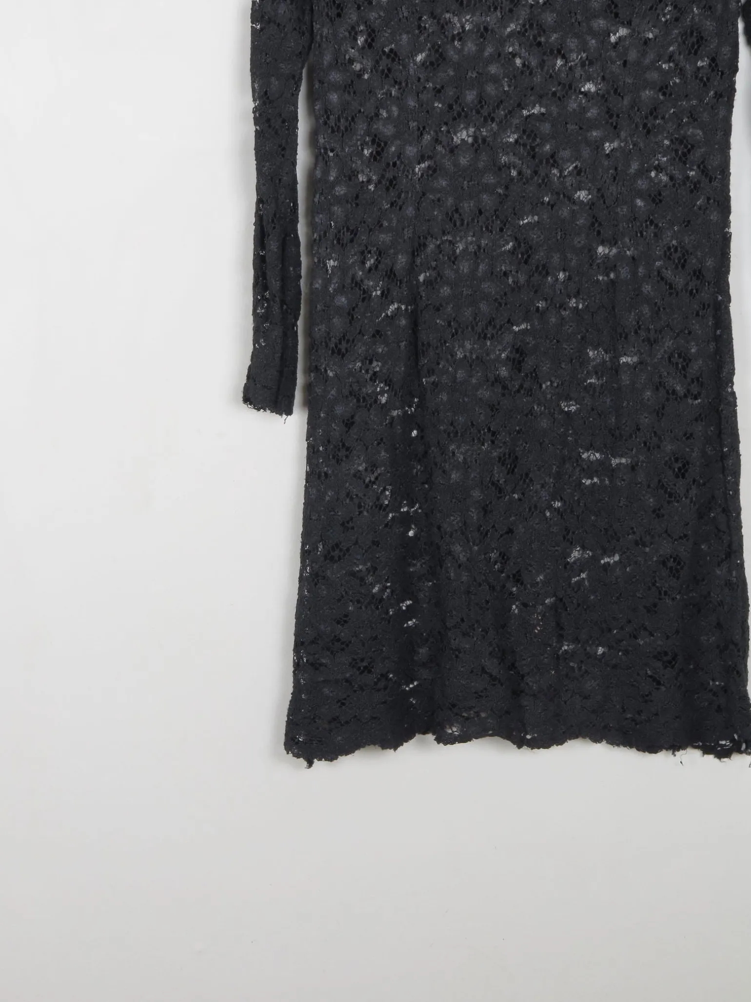 Vintage Black Short Lace Vintage  Dress S