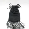 Vintage Black Silk Beggars Pouch Bag