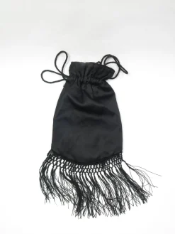 Vintage Black Silk Beggars Pouch Bag