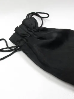 Vintage Black Silk Beggars Pouch Bag