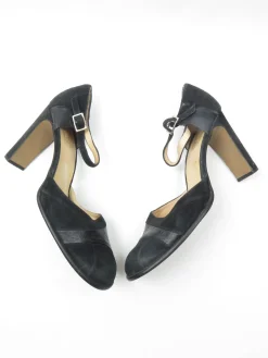 Vintage Black Suede & Leather  Shoes 41/8