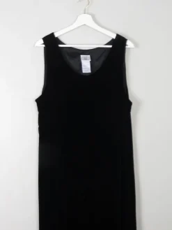 Vintage Black Velvet Laura Ashley Dress L