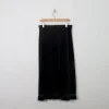 Vintage Black Velvet Midi Skirt 30W
