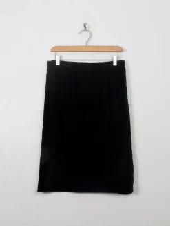 Vintage Black Velvet Pencil Skirt S