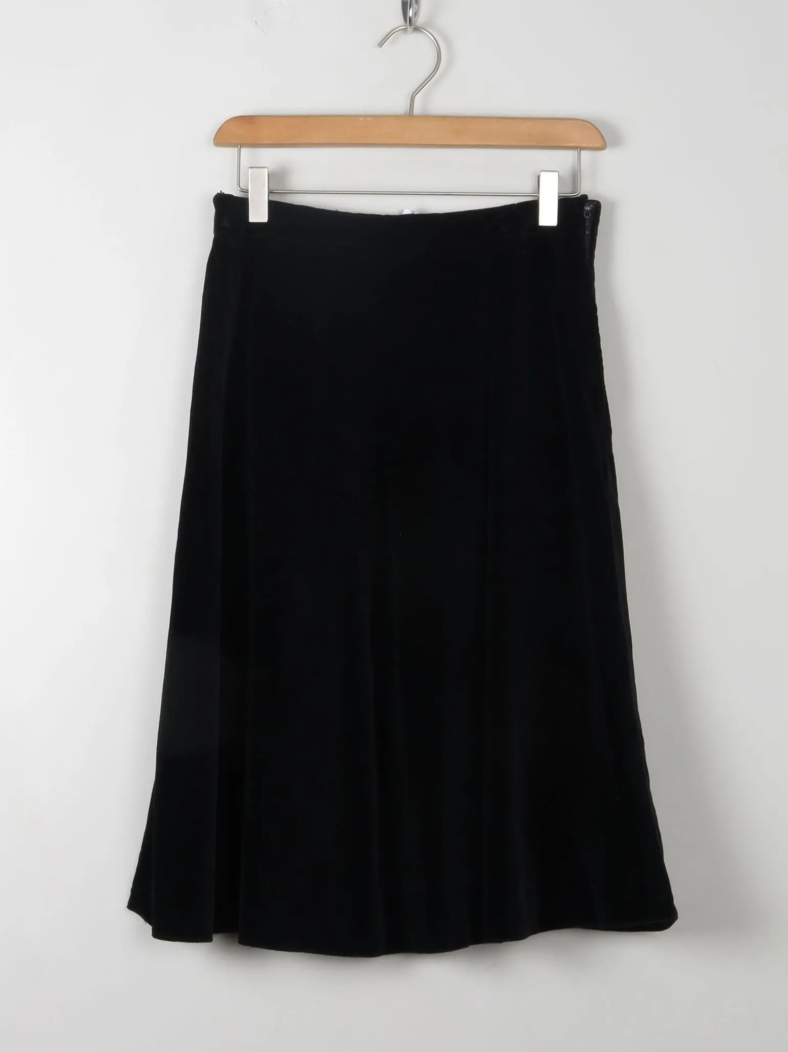 Vintage Black Velvet Skirt S 27"