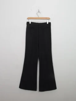 Vintage Black Wool Flared Trousers 27" W
