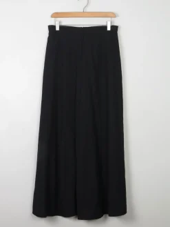 Vintage Black Wool Maxi Skirt S