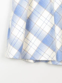 Vintage Blue & White Check Knee Length Skirt 31W